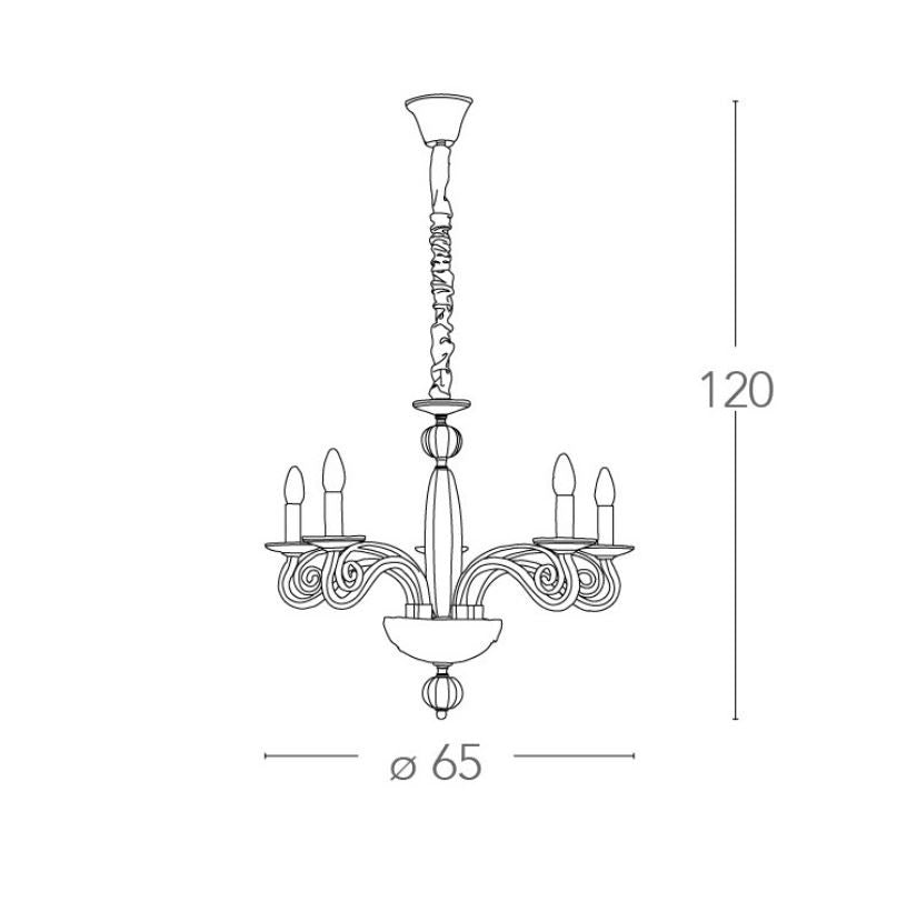 Sospensione 5 luci in cristallo finitura oro 5XE14 non incl. EPOQUE Sospensione 5 luci in cristallo finitura oro 5XE14 non incl. EPOQUE
